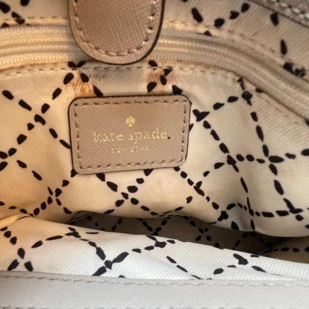 Kate Spade Gray Leather Satchel Crossbody Bag Cove Street Provence *FLAW